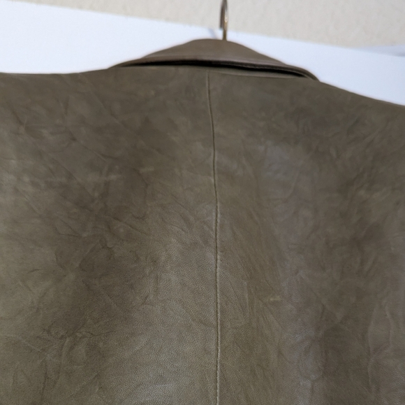 Veronica Beard Olive Leather Dickey Cooke Jacket/Blazer - Picture 10 of 11